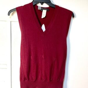 Burgundy Open-Back Corset Sweater Vest
